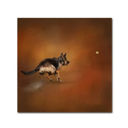 Trademark Fine Art Jai Johnson 'Gimme That Ball German Shepherd' Canvas Art, 18x18 ALI14271-C1818GG